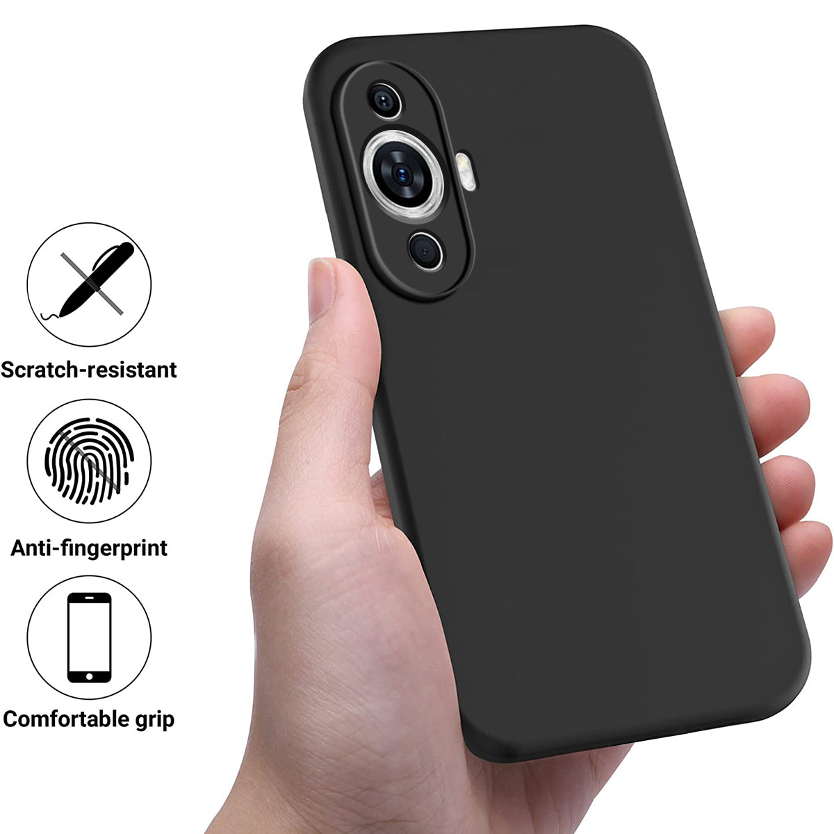 For Huawei nova 12s 4G / nova 11 / nova 12 Lite 4G Liquid Silicone CaseAnti-scratch Phone Cover with Strap For Huawei nova 12s 4G / nova 11 / nova 12 Lite 4G Liquid Silicone CaseAnti-scratch Phone Cover with Strap